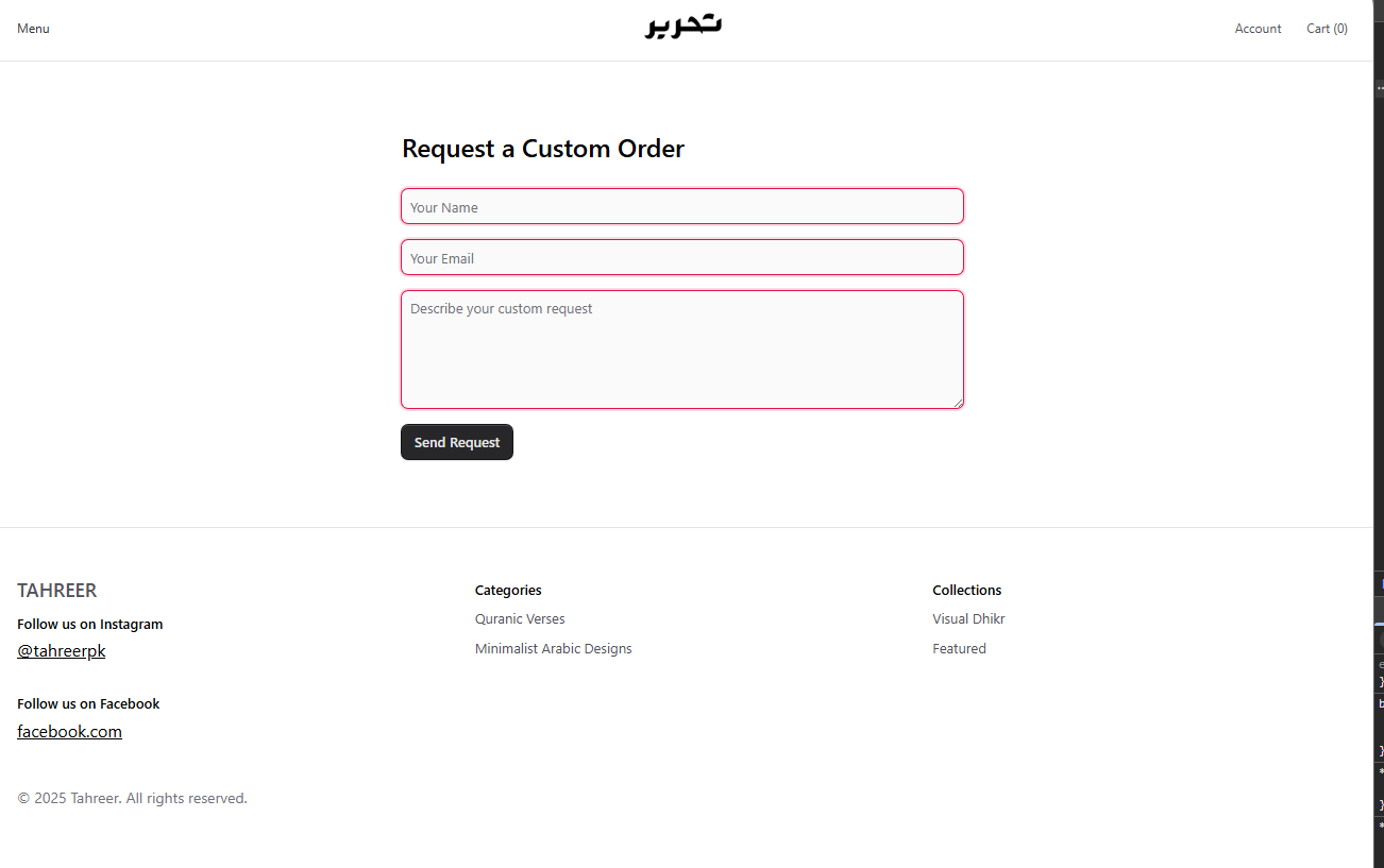 Calligraphy Ecommerce Website - Slide 3 - Web Development Project